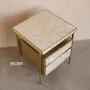 Night tables - Arcana Mother-of-Pearl Sunburst and Brushed-Brass Bedside Table - HOUSE OF JAIPUR