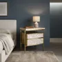 Night tables - Arcana Mother-of-Pearl Sunburst and Brushed-Brass Bedside Table - HOUSE OF JAIPUR