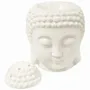 Parfums d'intérieur - Brûleur Huile Céramique - Tête de Bouddha Blanc 14cm - ARABESK