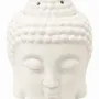 Parfums d'intérieur - Brûleur Huile Céramique - Tête de Bouddha Blanc 14cm - ARABESK