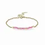 Bracelets - Bracelet Calcédoine Rose facettée AA – acier inoxydable doré - ARABESK