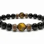 Bracelets - Black Onyx & Tiger's Eye Bracelet, 8mm Beads - ARABESK