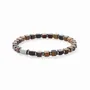 Bracelets - Tiger's Eye & Hematite A Bracelet, 4mm Square Beads – Stainless Steel - ARABESK