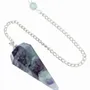 Pendule Fluorite Multicolore Conique 6 faces - ARABESK