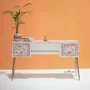 Bureaux - Teak Wood Inlay Work Desk by House of Jaipur - HOUSE OF JAIPUR