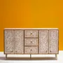 Buffets - Floral Cabinet - Teak Wood Cabinet - HOUSE OF JAIPUR