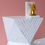 Autres tables  - Illusion End Table Duo - Bone & Mother of Pearl Inlay - HOUSE OF JAIPUR