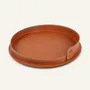 Leather goods - Round steel and leather tray PLETO - LIMAC DESIGN