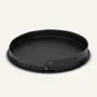 Leather goods - Round steel and leather tray PLETO - LIMAC DESIGN