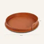 Leather goods - Round steel and leather tray PLETO - LIMAC DESIGN