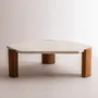 Tables basses - Table basse Zaïrus en travertin et noyer - DESIGN TRIP