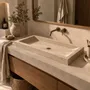 Accessoires à poser - Vasque de salle de bain en travertin naturel à poser - DESIGN TRIP