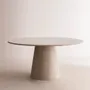 Dining Tables - Alvéa round table in natural travertine - Diameter 160 cm - DESIGN TRIP