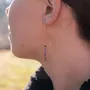 Cadeaux - Boucles d'oreilles pendantes Lumia en pierres Améthyste - SLOYA