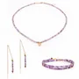 Cadeaux - Collier, bracelet et boucles d'oreilles Lumia en pierres Améthyste - SLOYA