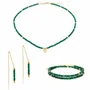 Cadeaux - Collier, bracelet et boucles d'oreilles Lumia en pierres Malachite - SLOYA