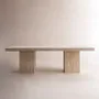 Tables Salle à Manger - Table à manger Zeila en travertin naturel - 250 cm - DESIGN TRIP