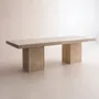 Tables Salle à Manger - Table à manger Zeila en travertin naturel - 250 cm - DESIGN TRIP