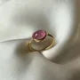 Bijoux - Bague cabochon tourmaline rose- Anaya - SOPHIE DESCHAMPS BIJOUX
