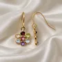 Bijoux - Boucle d'oreille fleur tourmaline-Noblesse - SOPHIE DESCHAMPS BIJOUX