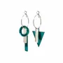 Jewelry - TIKA COMPO RING earrings duck blue/silver - TELLMEE