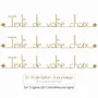 Objets personnalisables - Phrase " Personnalisable 3 lignes " en fil de laiton doré - à punaiser - BIJOUX DE MUR