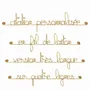 Objets personnalisables - Phrase " Personnalisable 4 lignes " en fil de laiton doré - à punaiser - BIJOUX DE MUR