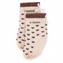 Children's fashion - Bamboo heart baby socks "Trésor à papa" Mocha 6-18M - BB&CO