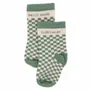 Children's fashion - Bamboo checkerboard baby socks "Petit mais Costaud" Verdigris 6-18M - BB&CO