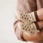 Children's fashion - Bamboo heart baby socks "Trésor à papa" Mocha 6-18M - BB&CO