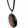 Jewelry - Bog Oak & Baltic Amber Pendant – Round, 40x40x6 mm – Baltic Ember Halo - GLASS4CANDLES