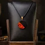 Jewelry - Bog Oak & Baltic Amber Pendant – Round, 40x40x6 mm – Baltic Ember Halo - GLASS4CANDLES