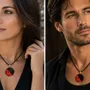Jewelry - Bog Oak & Baltic Amber Pendant – Round, 40x40x6 mm – Baltic Ember Halo - GLASS4CANDLES
