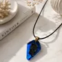 Jewelry - Bog Oak & Resin Pendant Necklace – Shield, 45x20x6 mm - GLASS4CANDLES