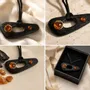 Jewelry - Bog Oak & Baltic Amber Pendant – Black, 55x25x8 mm – Shield of Time - GLASS4CANDLES