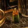 Jewelry - Baltic Amber & Resin Pendant – Rectangle, 38x18x6 mm – Emerald Reverie - GLASS4CANDLES