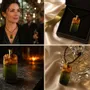 Jewelry - Baltic Amber & Resin Pendant – Rectangle, 38x18x6 mm – Emerald Reverie - GLASS4CANDLES