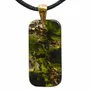 Jewelry - Resin & Gold-Tone Leaf Pendant – Rectangle – Golden Reflections - GLASS4CANDLES
