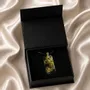 Jewelry - Resin & Gold-Tone Leaf Pendant – Rectangle – Golden Reflections - GLASS4CANDLES