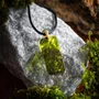 Jewelry - Resin & Gold-Tone Leaf Pendant – Rectangle – Golden Reflections - GLASS4CANDLES