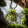 Jewelry - Resin & Gold-Tone Leaf Pendant – Rectangle – Golden Reflections - GLASS4CANDLES