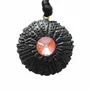Jewelry - Bog Oak Pendant – Round, 40x40x12 mm – Warm Halo - GLASS4CANDLES