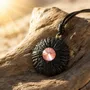 Jewelry - Bog Oak Pendant – Round, 40x40x12 mm – Warm Halo - GLASS4CANDLES