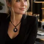 Jewelry - Bog Oak Pendant – Round, 40x40x12 mm – Warm Halo - GLASS4CANDLES