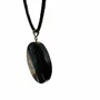 Jewelry - Bog Oak & Amber Pendant – Round, 40x40x6 mm – Turquoise Halo Disc - GLASS4CANDLES