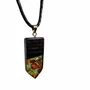 Jewelry - Bog Oak & Amber Pendant – Rectangle, 45x20x6 mm – turquoise resin - GLASS4CANDLES