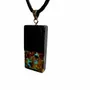 Jewelry - Bog Oak & Baltic Amber Pendant – Rectangle – Turquoise Monolith Bar - GLASS4CANDLES
