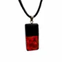 Jewelry - Bog Oak & Baltic Amber Pendant – Rectangle – Baltic Ember Monolith - GLASS4CANDLES