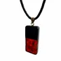 Jewelry - Bog Oak & Baltic Amber Pendant – Rectangle – Baltic Ember Monolith - GLASS4CANDLES