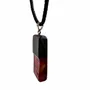 Jewelry - Bog Oak & Baltic Amber Pendant – Rectangle – Baltic Ember Monolith - GLASS4CANDLES